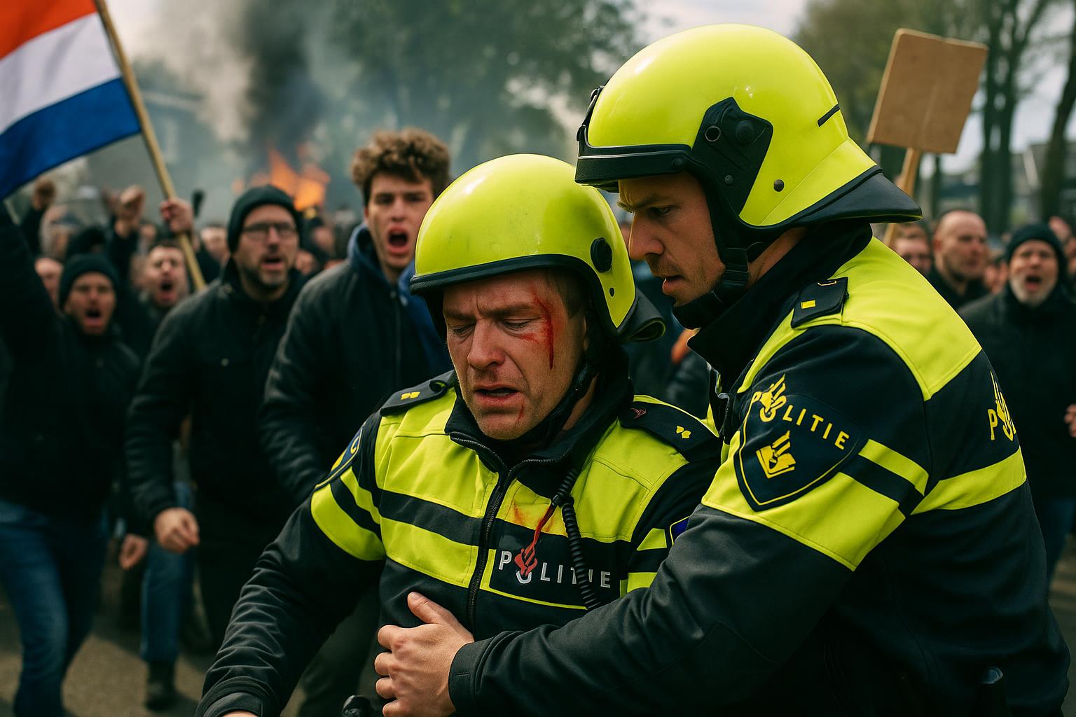Protest w Loosdrecht: ranny policjant