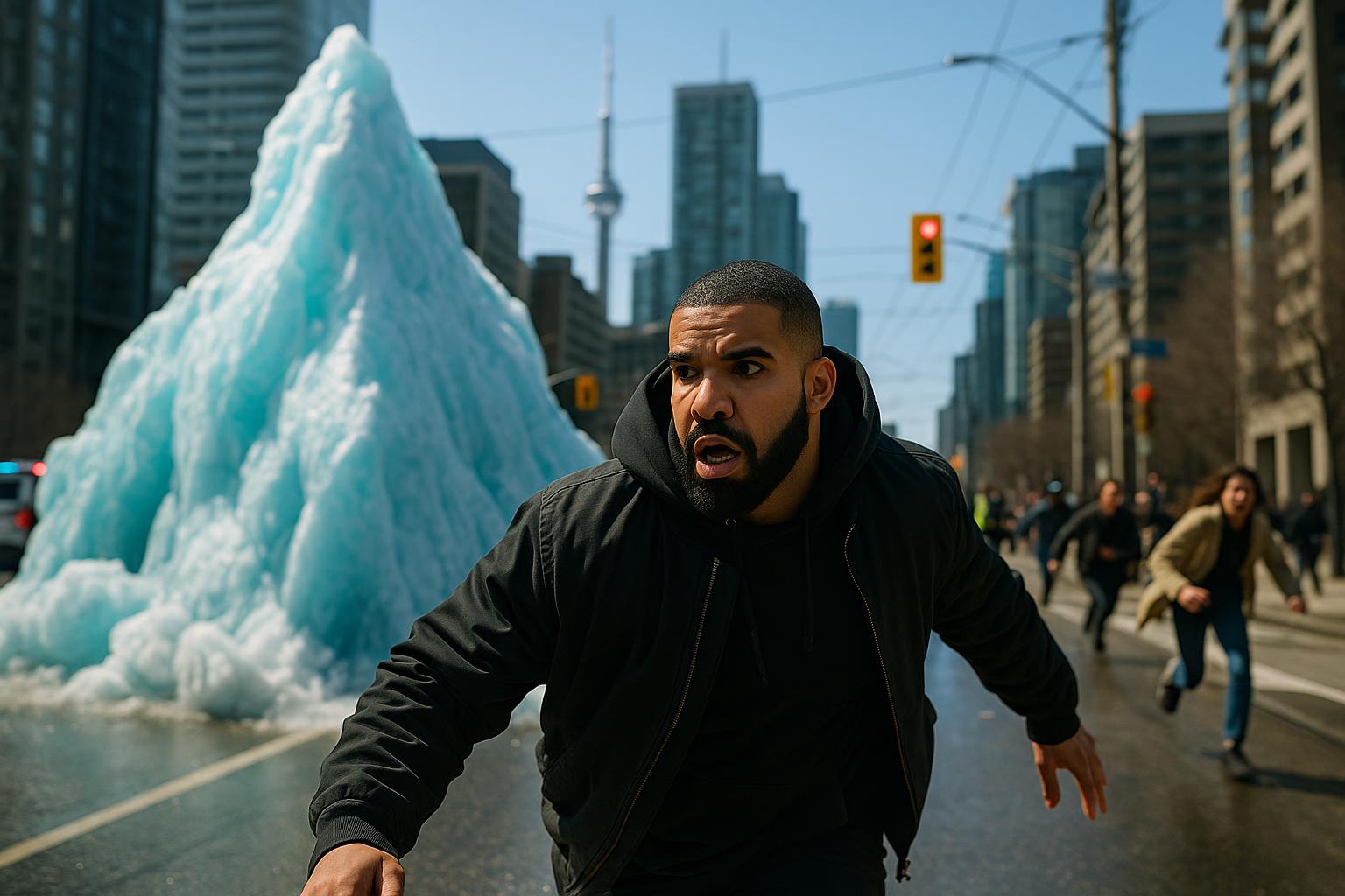 Drake wywołał chaos lodową górą w Toronto
