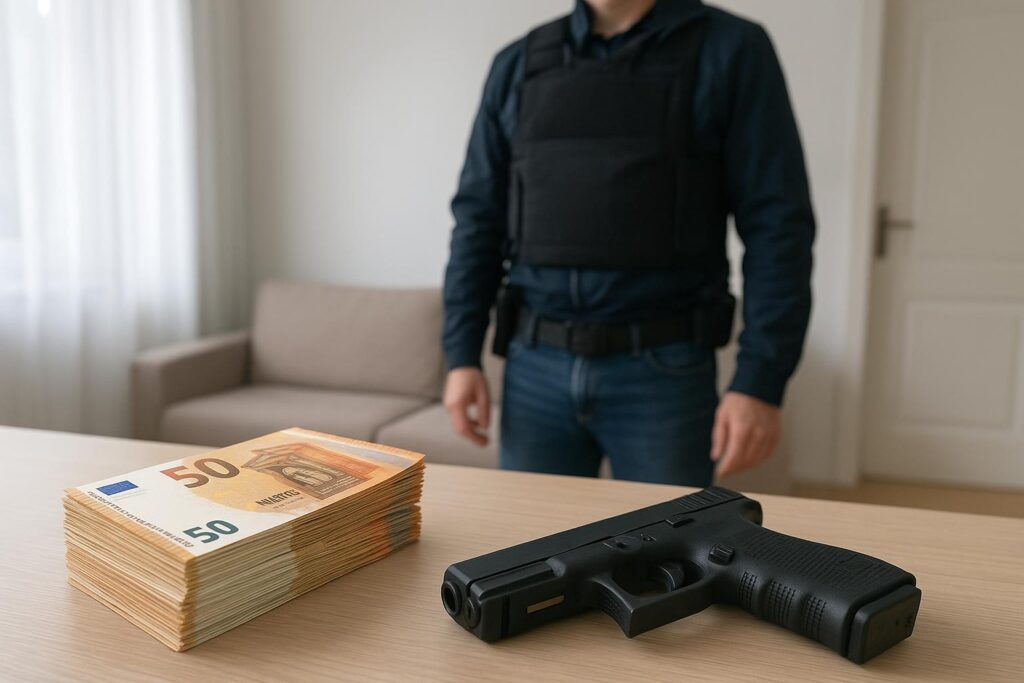 340 tys. euro i broń w mieszkaniu w Zutphen